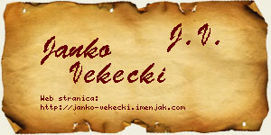 Janko Vekecki vizit kartica